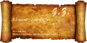 Glazer Zorán névjegykártya
